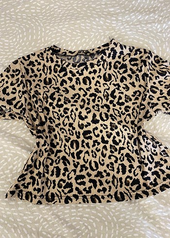 Leopar Desenli Fitilli Bluz - Görsel 2