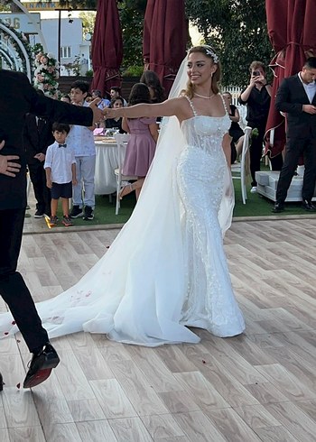 Beyaz Straplez Uzun Gelinlik - Görsel 2