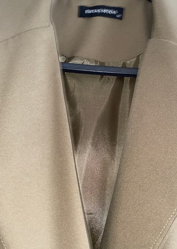 38 Beden haki Kadın Düğmeli Midi Blazer Ceket