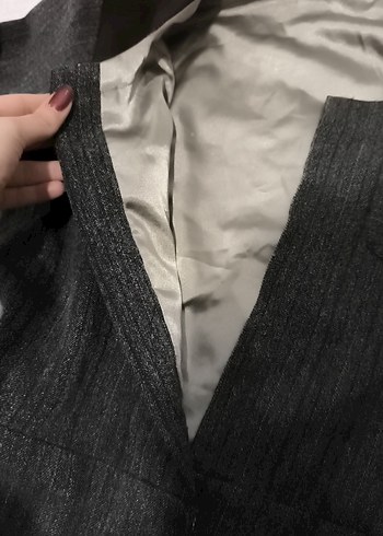 Gri Midi Boy  Ceket - Görsel 2