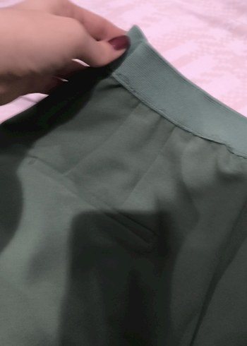 Kadın Haki Midi Kumaş Pantolon - Görsel 3