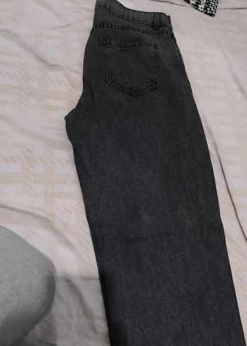 Gri Rahat Kesim Midi Kadın Kot Pantolon - Görsel 3