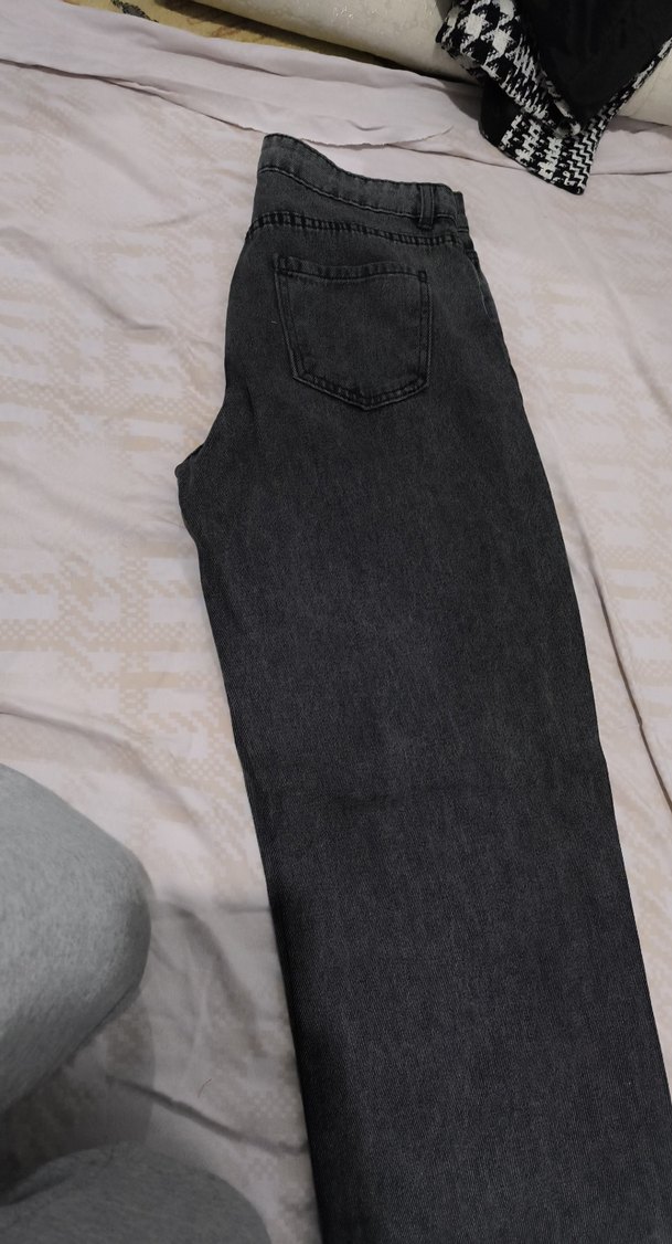 Gri Rahat Kesim Midi Kadın Kot Pantolon - Görsel 3