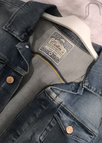 Kadın Mavi Düğmeli Kot Ceket - Görsel 3