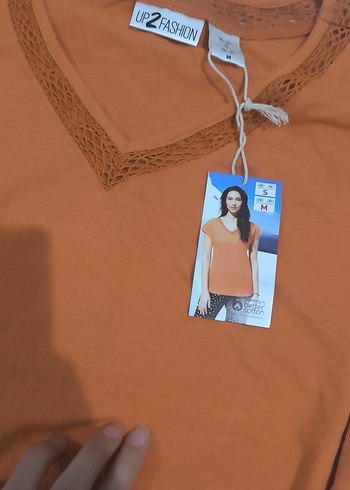 V Yaka Kısa Kollu Bohem Kadın Bluz - Görsel 2