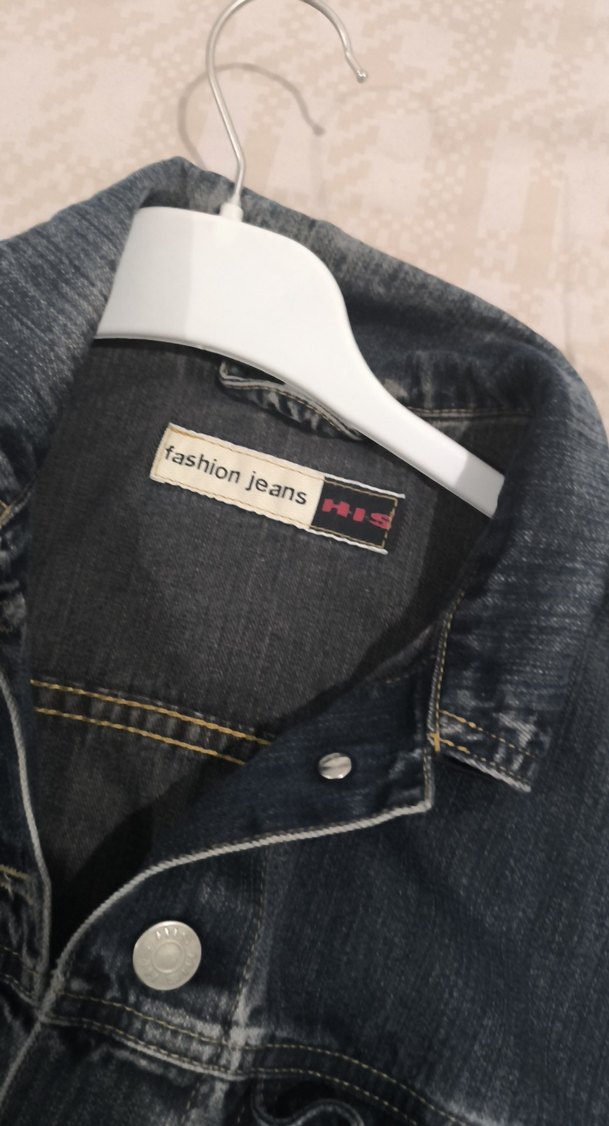 Kadın Gri Düğmeli Denim Ceket - Görsel 3