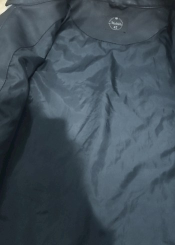 Mavi Deri Ceket, Normal Boy, Fermuarlı - Görsel 5