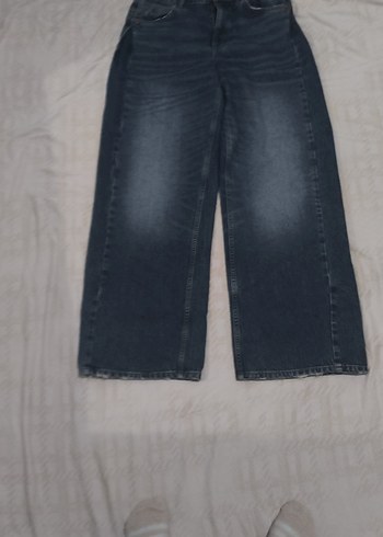 Gri Lacivert Salaş Midi Kot Pantolon - Görsel 3