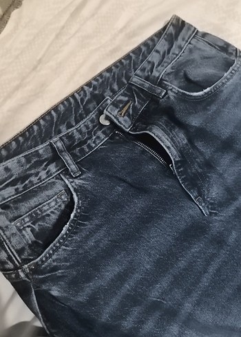 Gri Lacivert Salaş Midi Kot Pantolon - Görsel 2