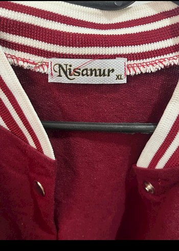 Bordo Beyaz Düğmeli Kadın Spor Ceket - Görsel 2