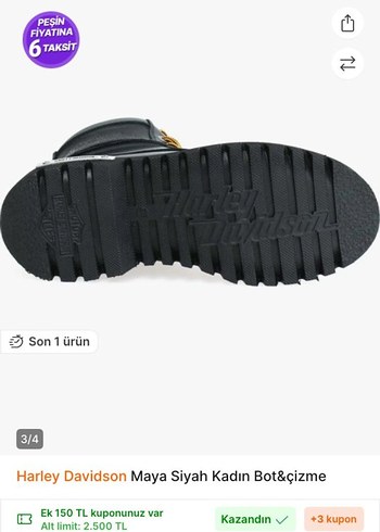 Harley Davidson Siyah Kadın Biker Bot - Görsel 2