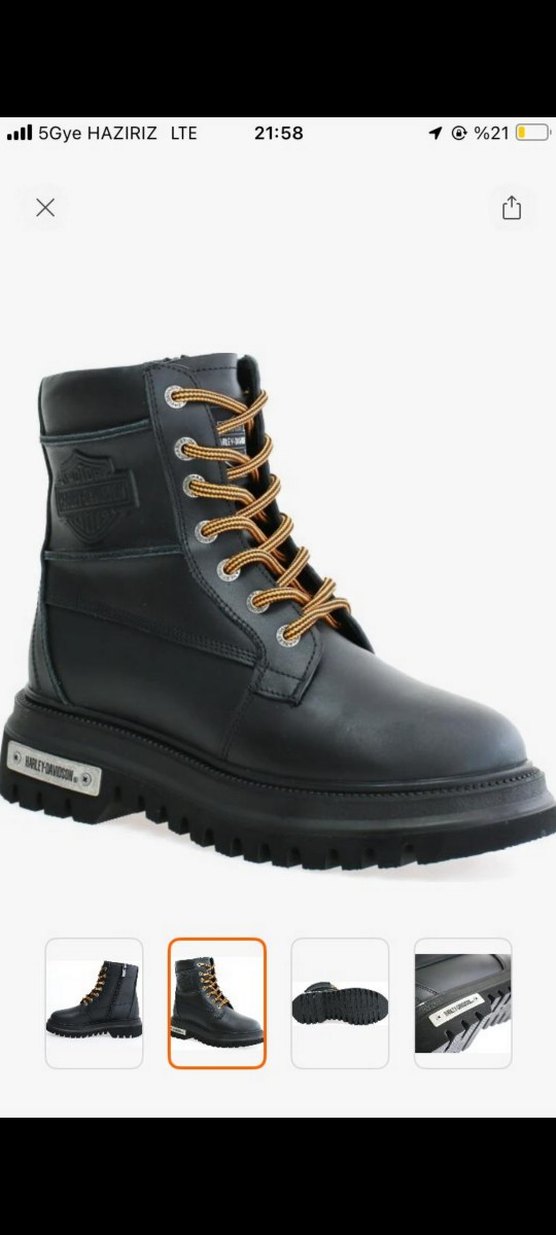 Harley Davidson Siyah Kadın Biker Bot - Görsel 4