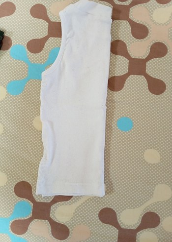 Beyaz Yüksek Yakalı Basic Kadın Atlet - Görsel 3