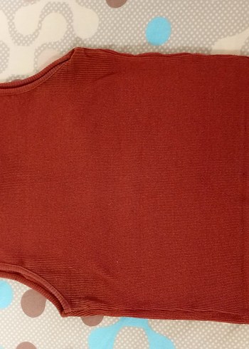 Kadın Kahverengi Kolsuz Crop Top - Görsel 4