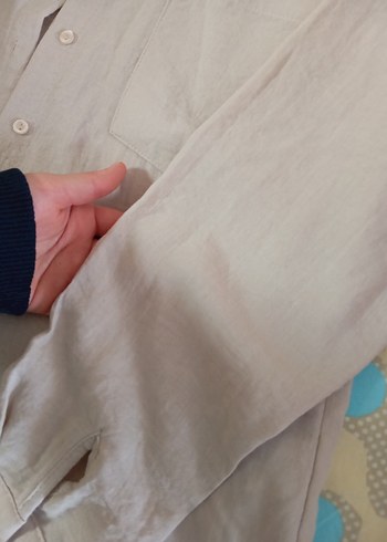 Bej Bol Kesim Kadın Keten Pantolon - Görsel 4