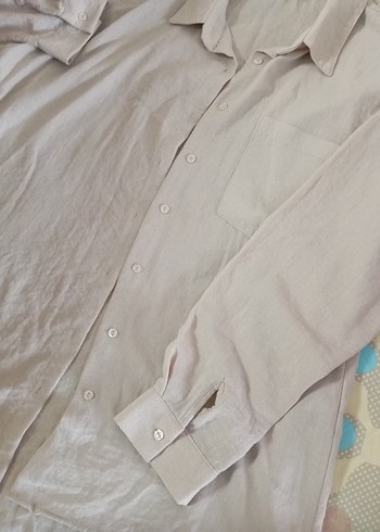 Bej Bol Kesim Kadın Keten Pantolon - Görsel 6