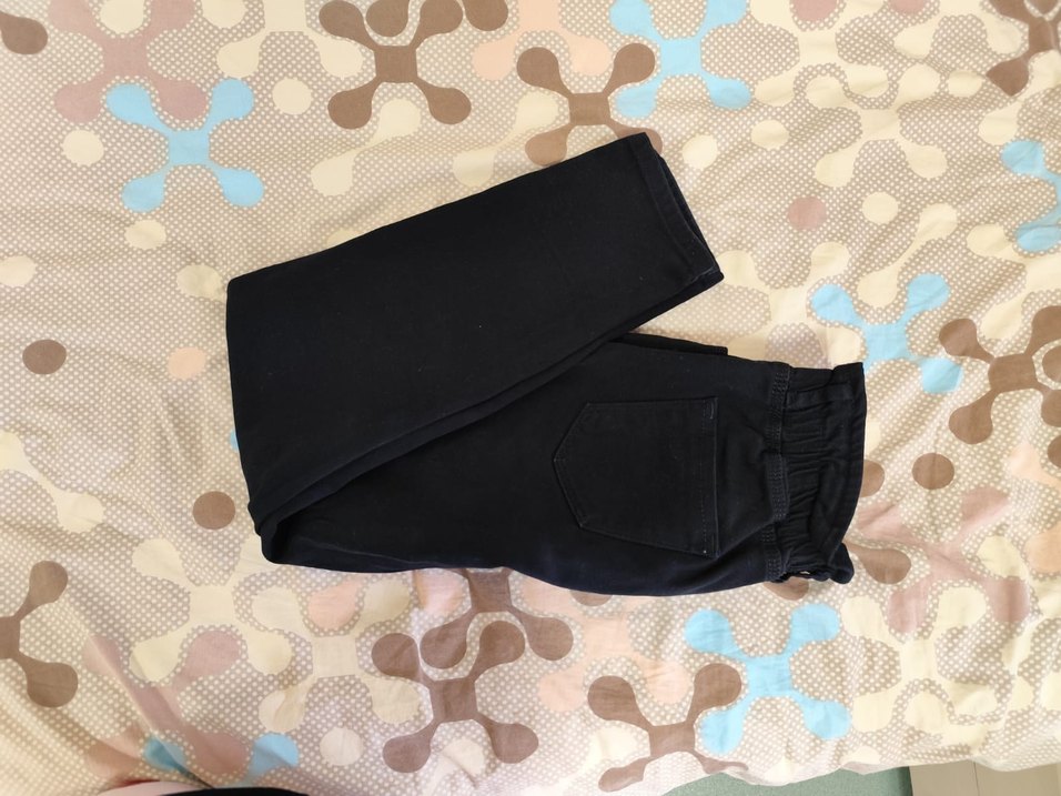 Siyah Kemerli Rahat Kesim Kadın Kot Pantolon - Görsel 2