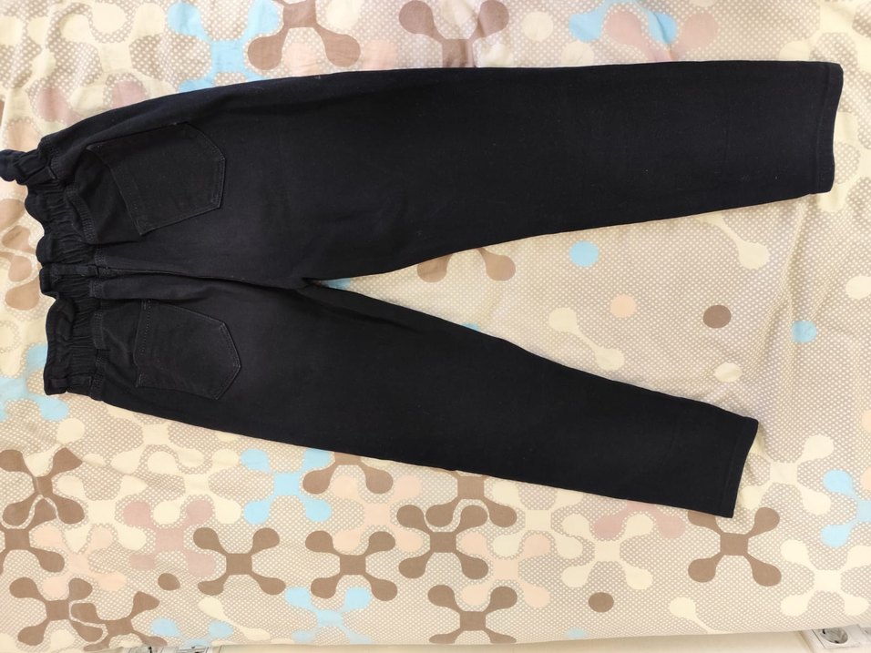 Siyah Kemerli Rahat Kesim Kadın Kot Pantolon - Görsel 3