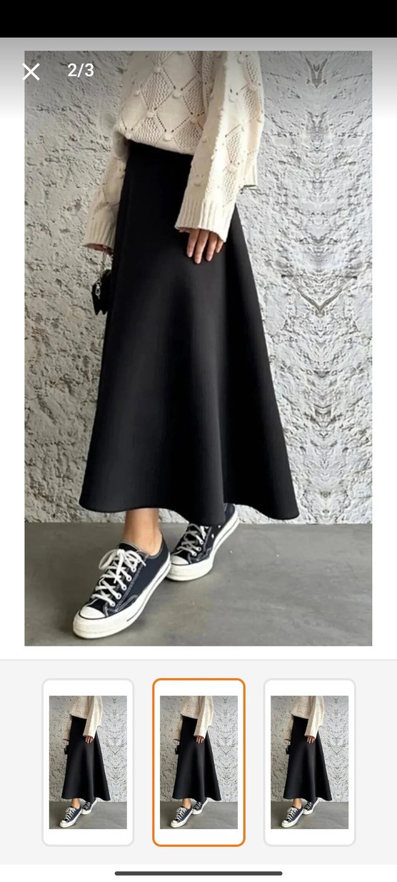 Siyah Uzun Kadın Etek - Görsel 2