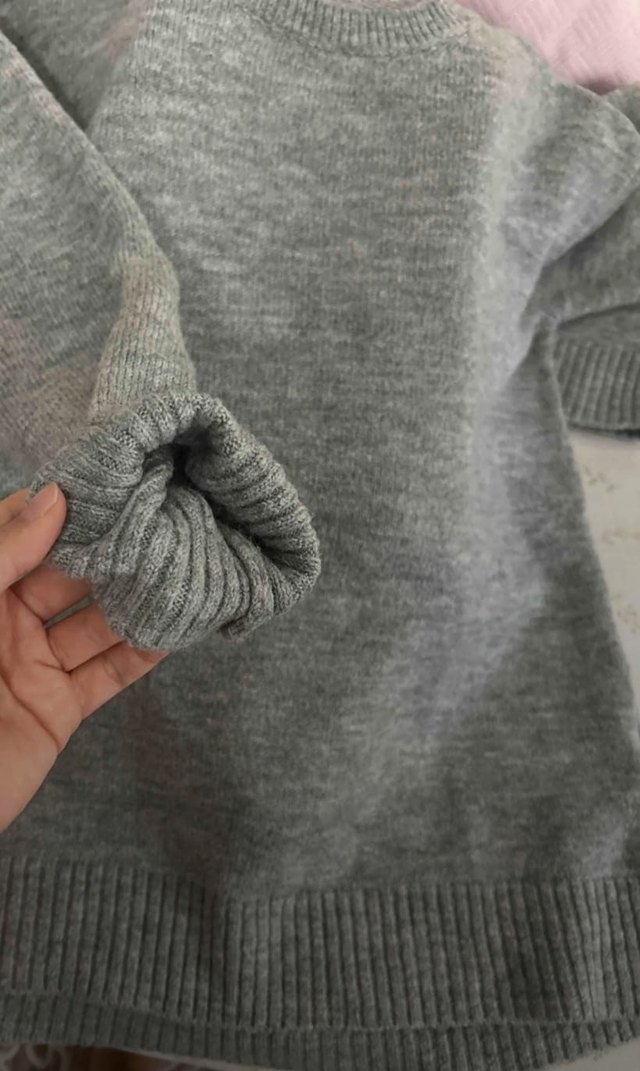 Gri Oversize Triko Kadın Kazak - Görsel 3