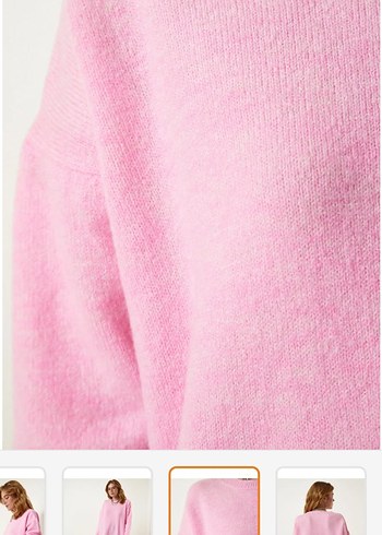 Pembe Triko Kadın Kazak - Görsel 2