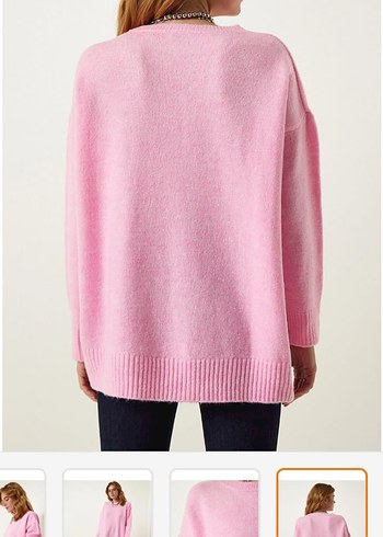 Pembe Triko Kadın Kazak - Görsel 4