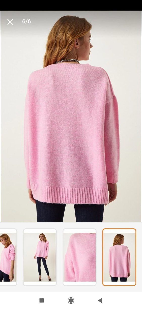 Pembe Triko Kadın Kazak - Görsel 4