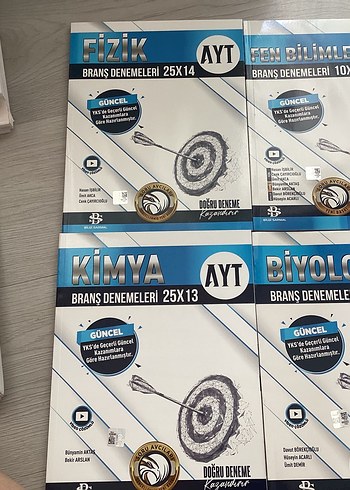 AYT Branş Denemeleri Seti Fizik Kimya Biyoloji fen bilgi sarmal