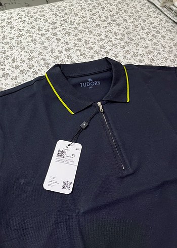 Fermuarlı Mavi Erkek Polo Tişört