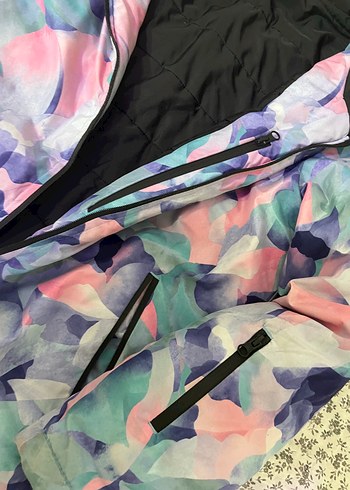 xl Beden çeşitli Renk Kadın Çok Renkli Tie-Dye Kapüşonlu kar montu