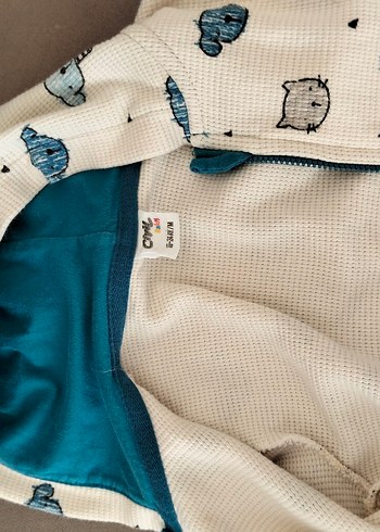 Kapüşonlu Düğmeli Bebek Erkek Hırka - Görsel 2