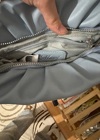 Pastel Mavi Deri Kadın Çanta - Görsel 3