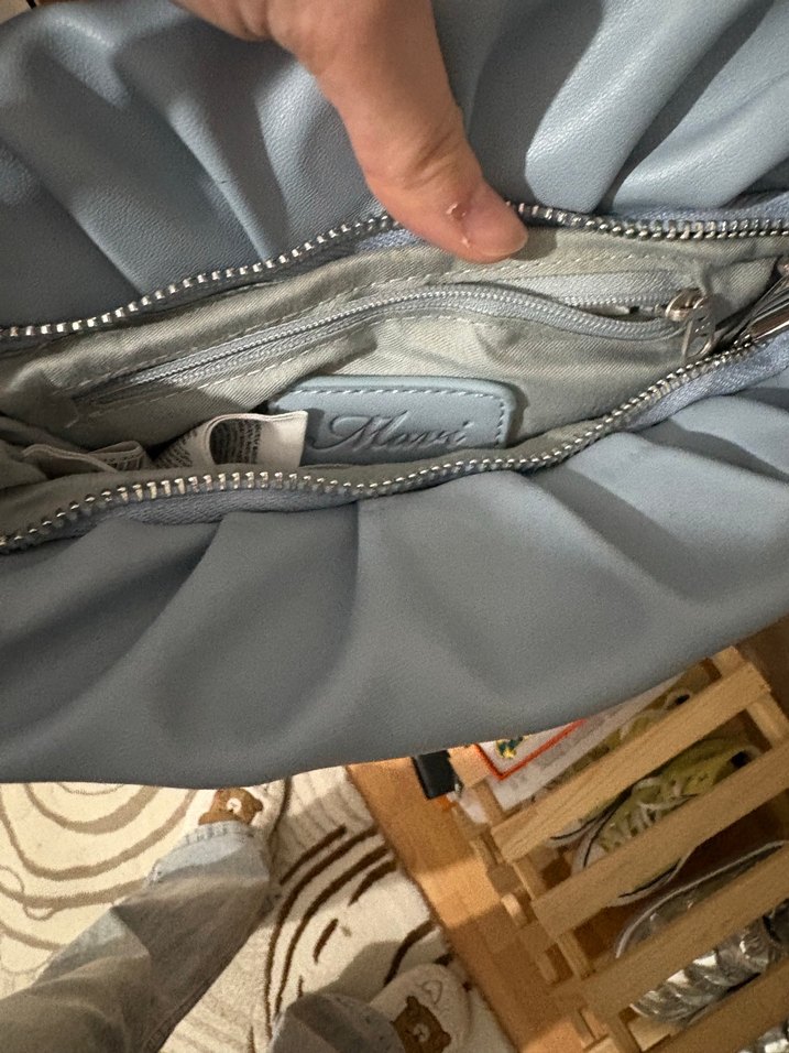 Pastel Mavi Deri Kadın Çanta - Görsel 3