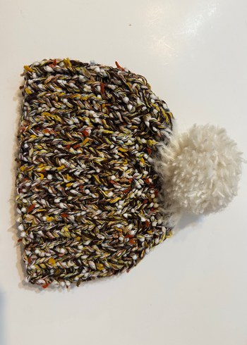 Bej Renkli Örgü Kadın Bere - Görsel 4