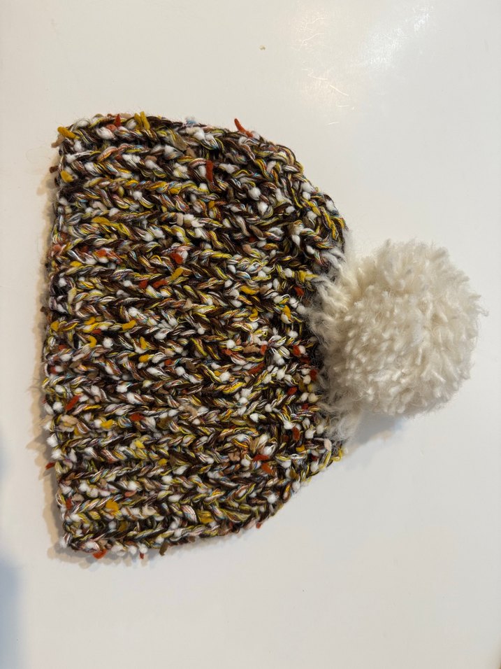 Bej Renkli Örgü Kadın Bere - Görsel 4