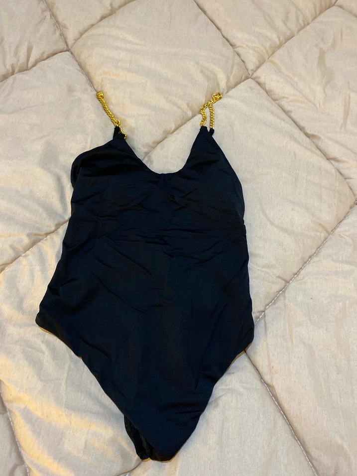 Zincir Detaylı Siyah Kadın Mayo - Görsel 2