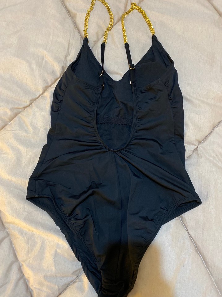 Zincir Detaylı Siyah Kadın Mayo - Görsel 3