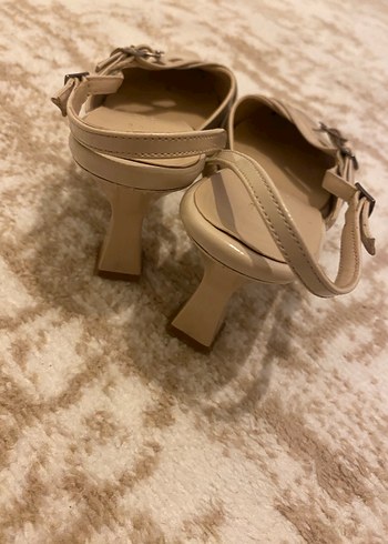 Bej Stiletto Topuklu Kadın  ayakkabı - Görsel 2
