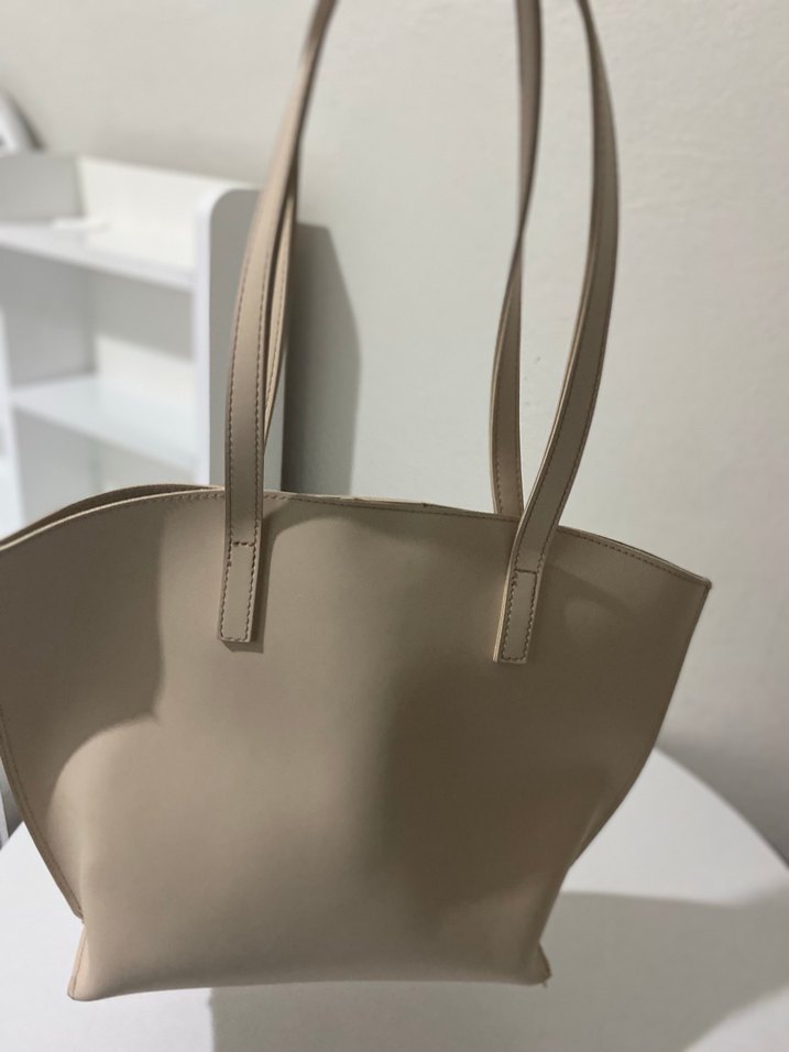 Bej Deri Kadın el / kol çantası - Görsel 2