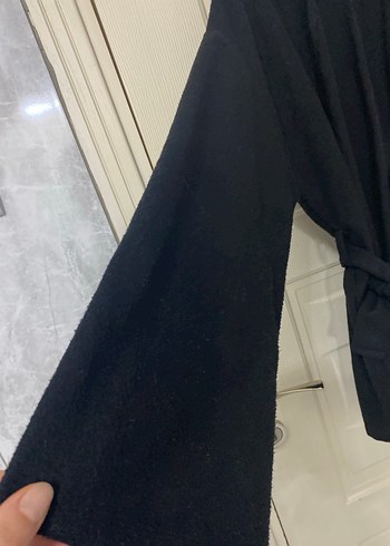 Kuşaklı Siyah ceket - Görsel 3