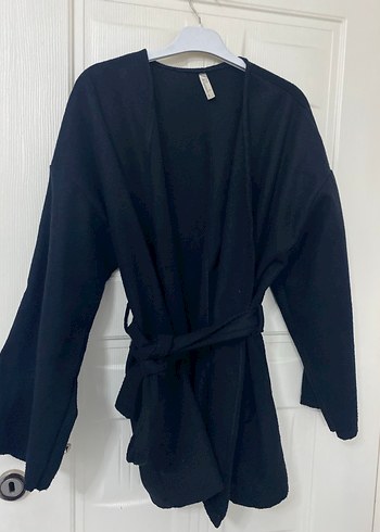 Kuşaklı Siyah ceket - Görsel 2