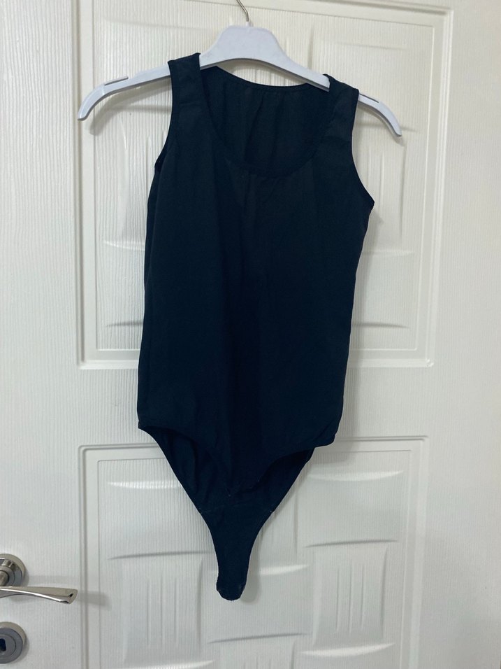 Siyah bisiklet Yaka Kolsuz Body /zıbın - Görsel 2