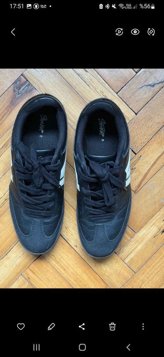 Siyah Çizgili  Spor Ayakkabısı - Görsel 2