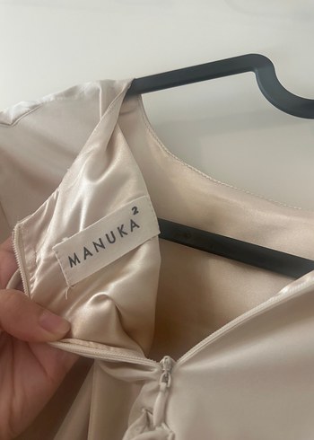 Diğer Bej Uzun Elbise Ruffle Detaylı manuka