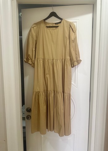 Bej Kadın bilek boy Uzun Pilili Elbise LC Waikiki casual