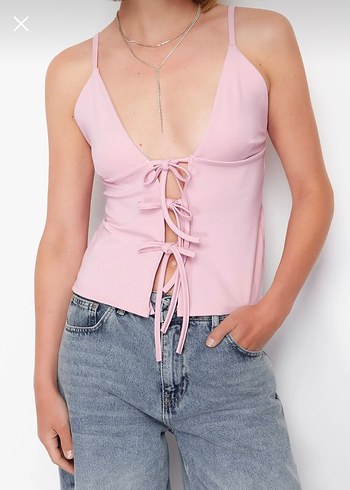 Pembe Bağcıklı Büstiyer