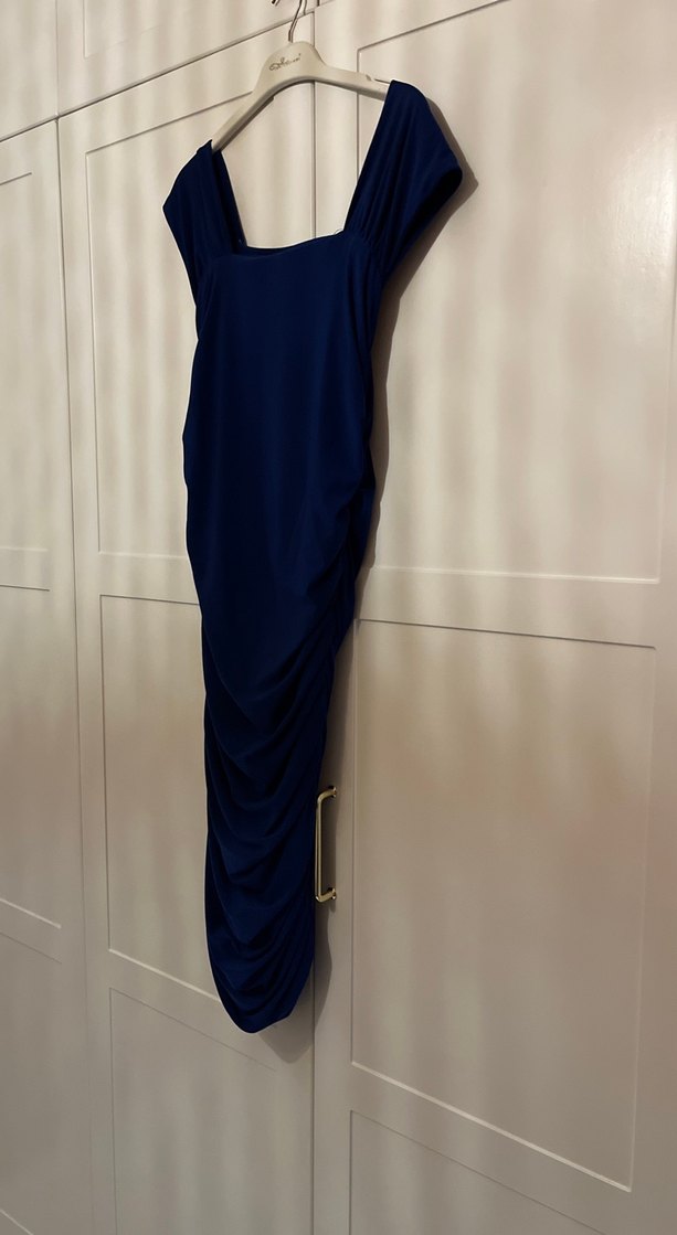 Lacivert elbise - Görsel 3