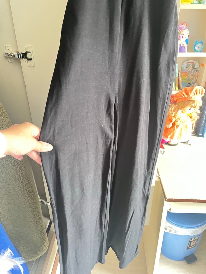 Siyah V Yakalı Drapeli Kadın Tulum - Görsel 2