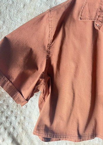 Düğmeli Kısa Kollu Kadın Gömlek - Görsel 3