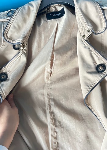 Bej Kadın Midi Trençkot Düğmeli - Görsel 4